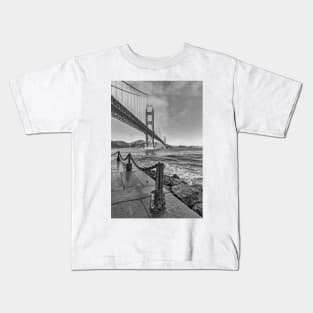 Golden Gate Bridge 2 B+W Kids T-Shirt